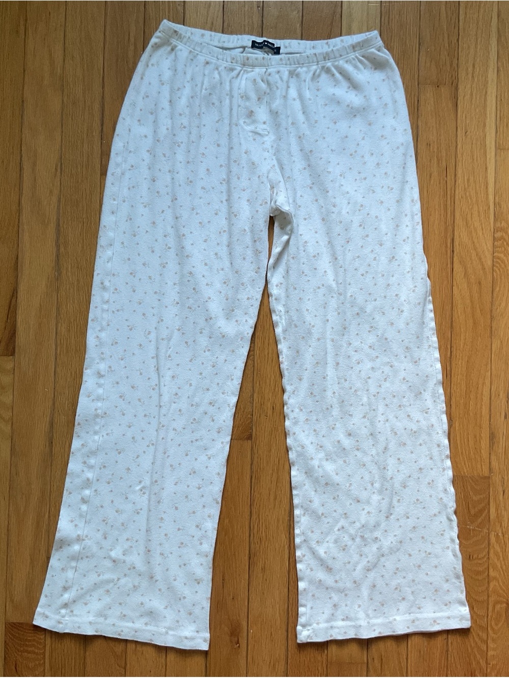 Brandy Melville Pajama Pants Womens OS White Ditsy Floral Cotton Relaxed Italy